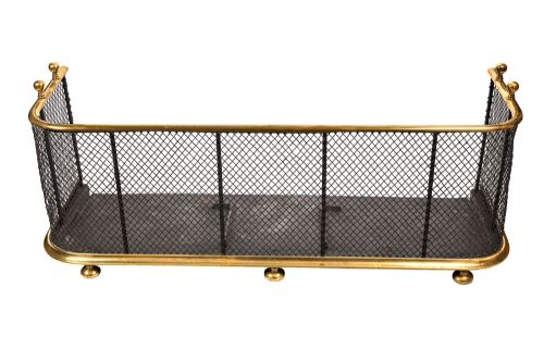 Antique Victorian Brass and Iron Curb Fender