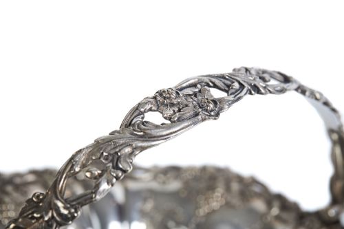 ANTIQUE SILVER PLATED CAKE BASKET - ADDITIONAL PHOTO 1