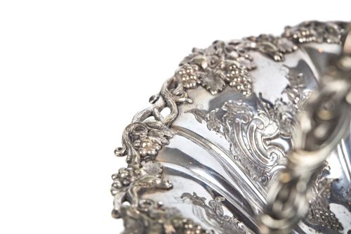 ANTIQUE SILVER PLATED CAKE BASKET - ADDITIONAL PHOTO 4