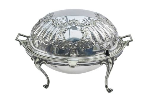 Quality Antique Victorian Silver Plated Revolving Warming Dish