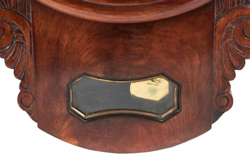 ANTIQUE MAHOGANY DROP DIAL WALL CLOCK - ADDITIONAL PHOTO 4