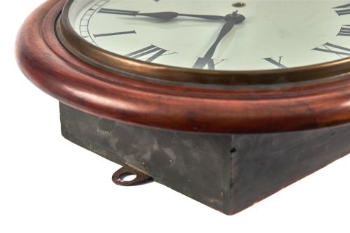 ANTIQUE MAHOGANY DROP DIAL WALL CLOCK - ADDITIONAL PHOTO 6