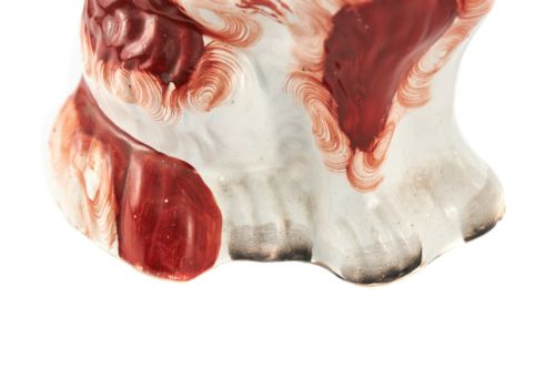 PAIR OF RED AND WHITE STAFFORDSHIRE DOGS - ADDITIONAL PHOTO 4