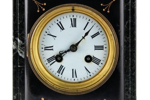 ANTIQUE VICTORIAN MARBLE MANTEL CLOCK - ADDITIONAL PHOTO 2