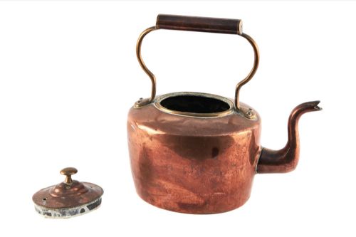 ANTIQUE COPPER AND BRASS KETTLE - ADDITIONAL PHOTO 1