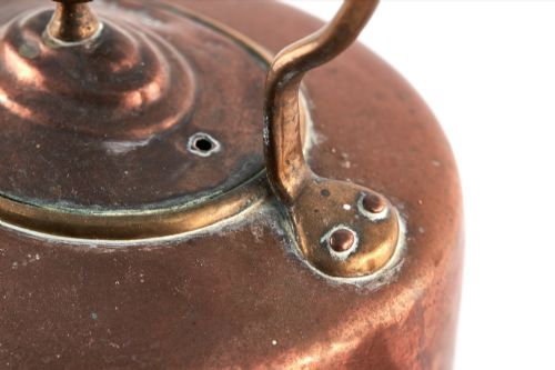 ANTIQUE COPPER AND BRASS KETTLE - ADDITIONAL PHOTO 3