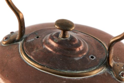 ANTIQUE COPPER AND BRASS KETTLE - ADDITIONAL PHOTO 5