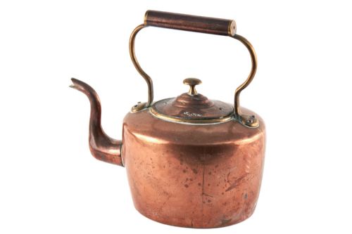 ANTIQUE COPPER AND BRASS KETTLE - ADDITIONAL PHOTO 6