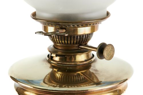 QUALITY VICTORIAN ANTIQUE BRASS OIL LAMP - ADDITIONAL PHOTO 7