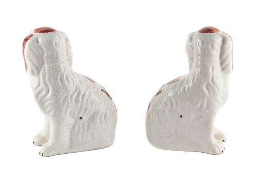 PAIR OF ANTIQUE STAFFORDSHIRE DOGS - ADDITIONAL PHOTO 1