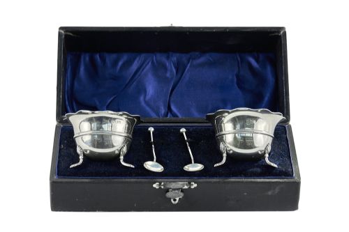 PAIR OF ANTIQUE SILVER SALTS - ADDITIONAL PHOTO 2