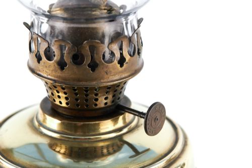 ANTIQUE BRASS OIL LAMP - ADDITIONAL PHOTO 6
