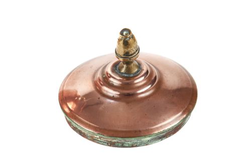 LARGE ANTIQUE COPPER AND BRASS KETTLE - ADDITIONAL PHOTO 4