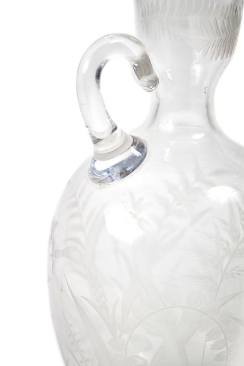 ANTIQUE 19TH CENTURY ENGRAVED JUG - ADDITIONAL PHOTO 3