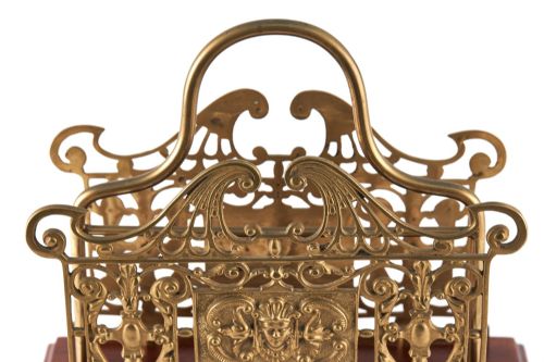 QUALITY ANTIQUE BRASS MAGAZINE RACK - ADDITIONAL PHOTO 3