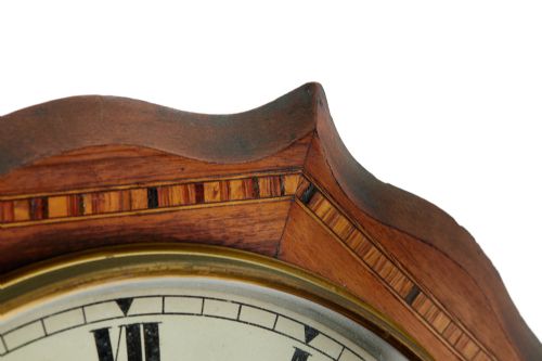 SUPERB QUALITY VICTORIAN WALNUT INLAID WALL CLOCK - ADDITIONAL PHOTO 5