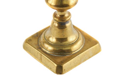 PAIR OF ANTIQUE BRASS CANDLESTICKS - ADDITIONAL PHOTO 1