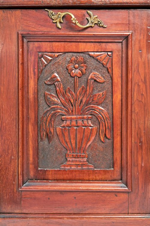 ANTIQUE CARVED MAHOGANY COAL BOX - ADDITIONAL PHOTO 2