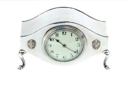 Antique Silver Plated Mantel Clock