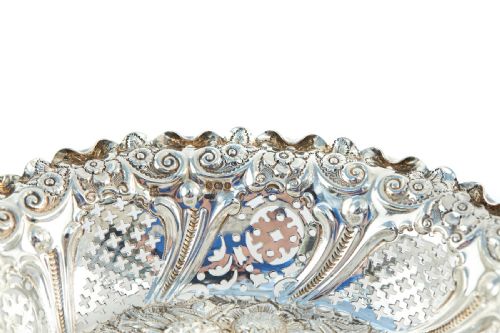 ANTIQUE VICTORIAN SILVER BON BON DISH - ADDITIONAL PHOTO 2