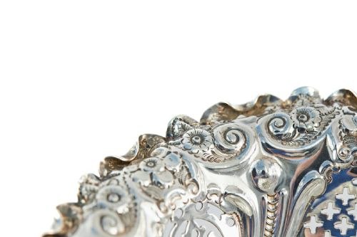ANTIQUE VICTORIAN SILVER BON BON DISH - ADDITIONAL PHOTO 4