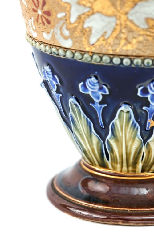 PAIR OF QUALITY ANTIQUE ROYAL DOULTON VASES - ADDITIONAL PHOTO 5