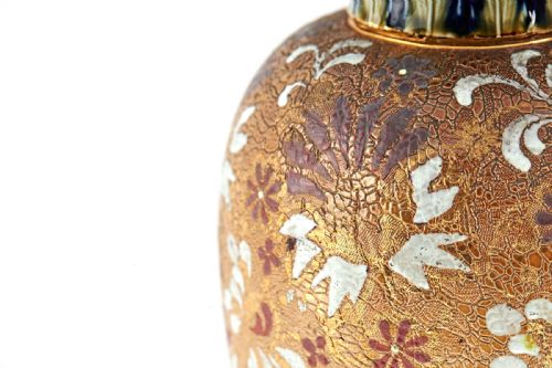 PAIR OF QUALITY ANTIQUE ROYAL DOULTON VASES - ADDITIONAL PHOTO 8