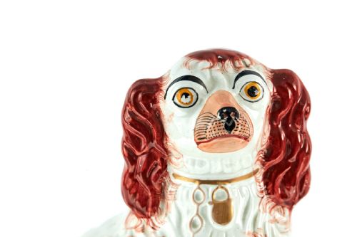 LARGE PAIR OF ANTIQUE STAFFORDSHIRE DOGS - ADDITIONAL PHOTO 3