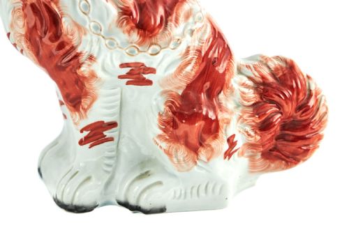 LARGE PAIR OF ANTIQUE STAFFORDSHIRE DOGS - ADDITIONAL PHOTO 7