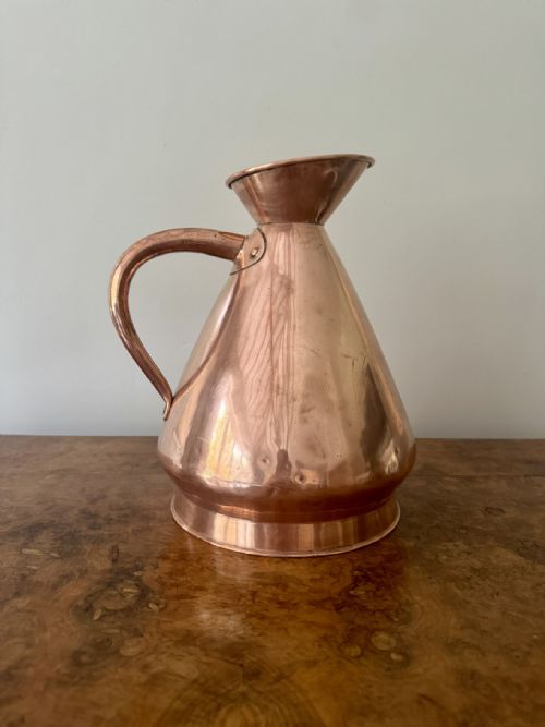 SUPERB QUALITY ANTIQUE VICTORIAN COPPER ONE GALLON HARVEST JUG - ADDITIONAL PHOTO 1