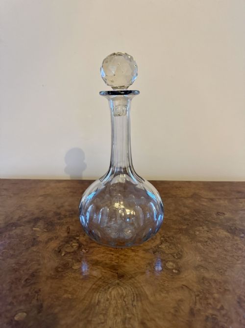 pretty antique edwardian quality glass decanter - CATEGORY: ANTIQUE GLASS - DATED 1900