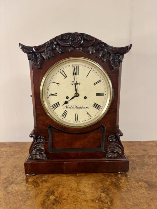 STUNNING QUALITY ANTIQUE 19TH CENTURY MAHOGANY BRACKET CLOCK - ADDITIONAL PHOTO 5