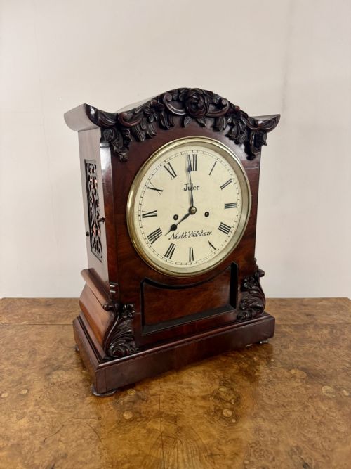 STUNNING QUALITY ANTIQUE 19TH CENTURY MAHOGANY BRACKET CLOCK - ADDITIONAL PHOTO 3