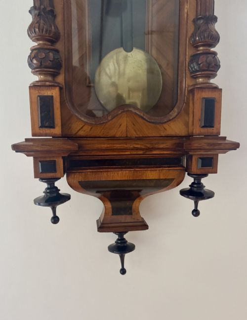 FANTASTIC QUALITY ANTIQUE 19TH CENTURY WALNUT WALL CLOCK - ADDITIONAL PHOTO 5