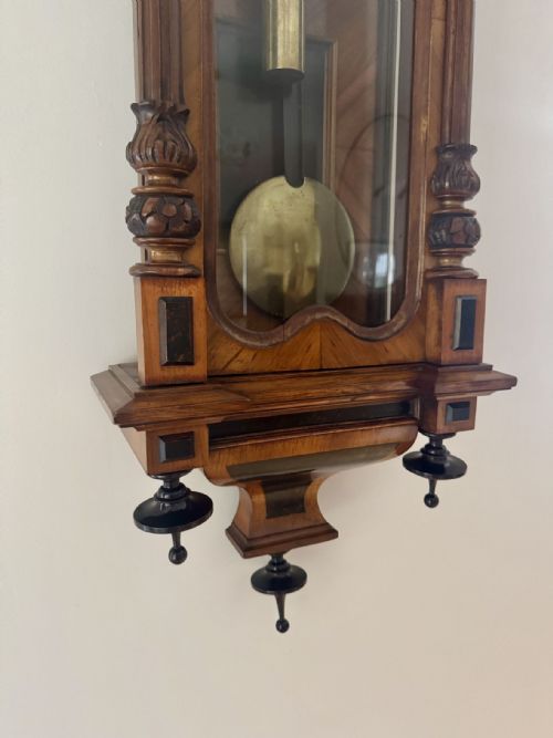 FANTASTIC QUALITY ANTIQUE 19TH CENTURY WALNUT WALL CLOCK - ADDITIONAL PHOTO 2