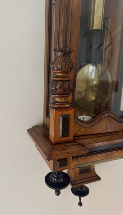 FANTASTIC QUALITY ANTIQUE 19TH CENTURY WALNUT WALL CLOCK - ADDITIONAL PHOTO 7