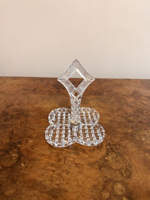 PRETTY ANTIQUE EDWARDIAN QUALITY CUT GLASS CRUET - ADDITIONAL PHOTO 1