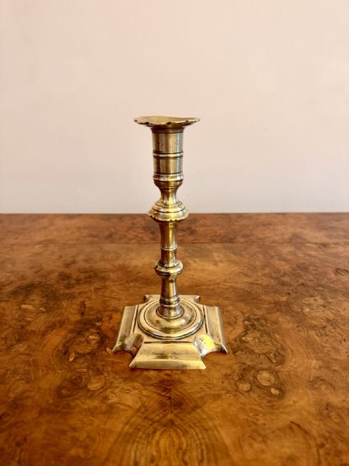 QUALITY ANTIQUE QUEEN ANN BRASS CANDLESTICK - ADDITIONAL PHOTO 1