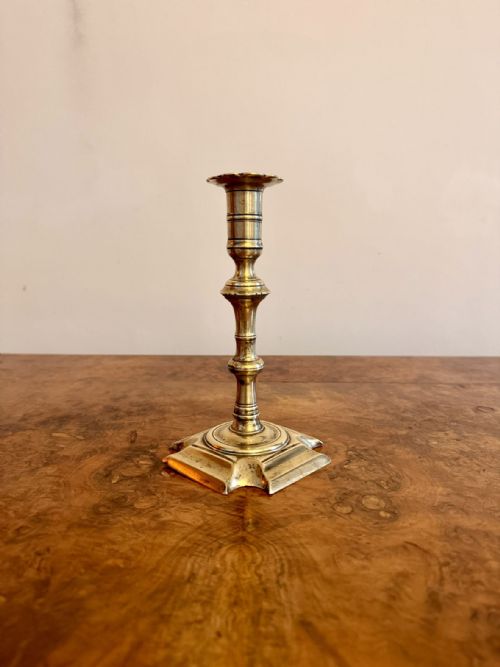 QUALITY ANTIQUE QUEEN ANN BRASS CANDLESTICK - ADDITIONAL PHOTO 2