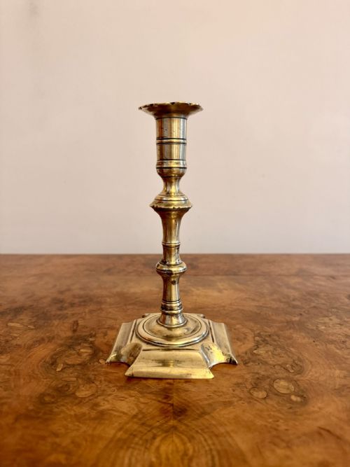 QUALITY ANTIQUE QUEEN ANN BRASS CANDLESTICK - ADDITIONAL PHOTO 3