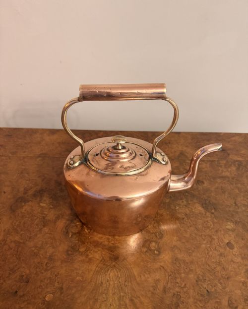QUALITY ANTIQUE GEORGE III SMALL COPPER KETTLE - ADDITIONAL PHOTO 3
