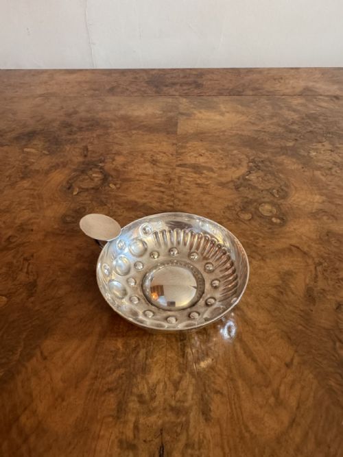 ELEGANT QUALITY ANTIQUE VICTORIAN FRENCH SILVER WINE TASTER - ADDITIONAL PHOTO 3
