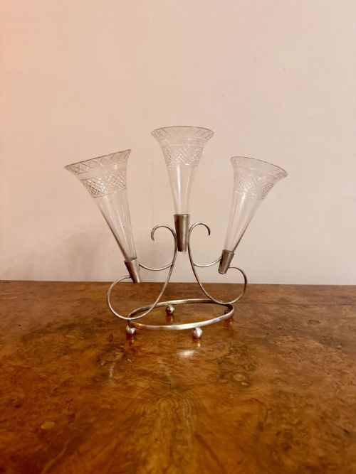 LOVELY QUALITY ANTIQUE EDWARDIAN EPERGNE - ADDITIONAL PHOTO 2