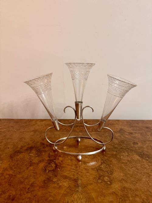 LOVELY QUALITY ANTIQUE EDWARDIAN EPERGNE - ADDITIONAL PHOTO 3