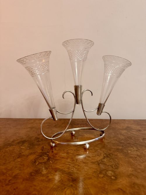 LOVELY QUALITY ANTIQUE EDWARDIAN EPERGNE - ADDITIONAL PHOTO 4