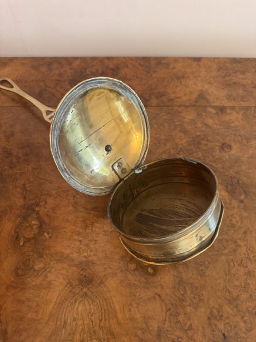 LOVELY ANTIQUE EDWARDIAN BRASS CHESTNUT ROASTER - ADDITIONAL PHOTO 1