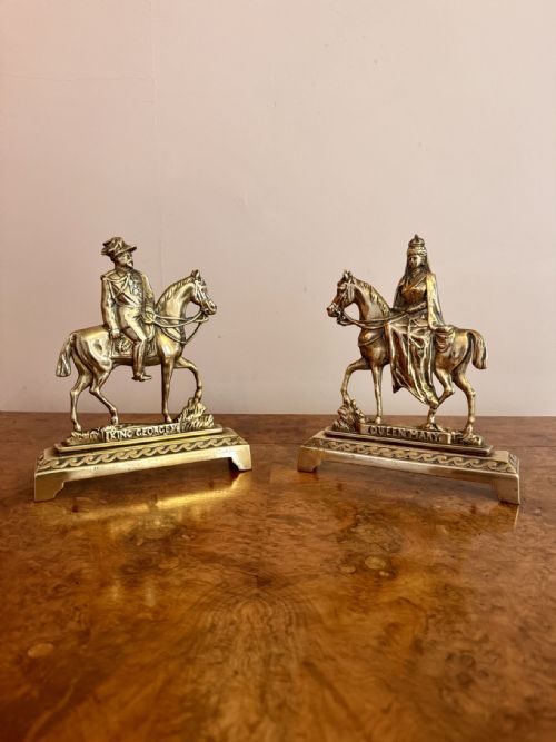 FINE QUALITY PAIR OF ANTIQUE BRASS DOORSTOPS - ADDITIONAL PHOTO 2