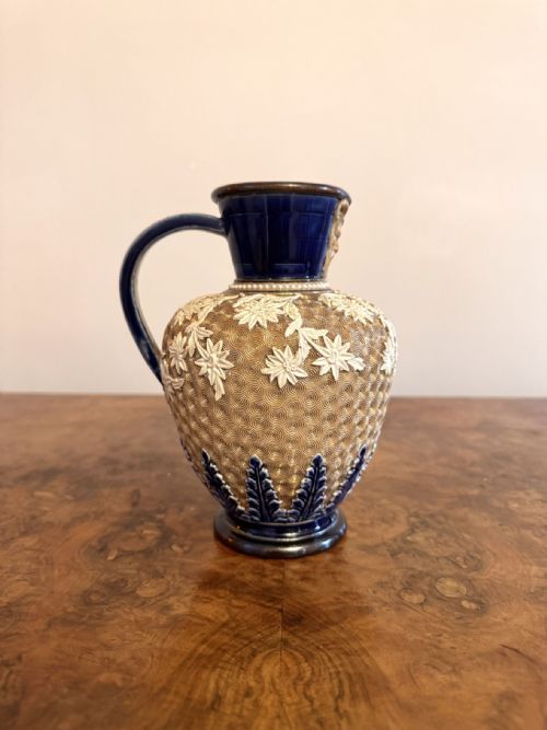 ATTRACTIVE QUALITY ANTIQUE DOLTON LAMBETH JUG BY EMMA SHUTE - ADDITIONAL PHOTO 4