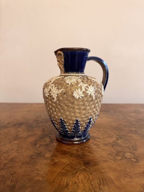 ATTRACTIVE QUALITY ANTIQUE DOLTON LAMBETH JUG BY EMMA SHUTE - ADDITIONAL PHOTO 5
