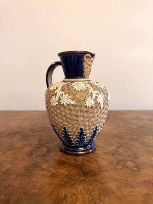 ATTRACTIVE QUALITY ANTIQUE DOLTON LAMBETH JUG BY EMMA SHUTE - ADDITIONAL PHOTO 6